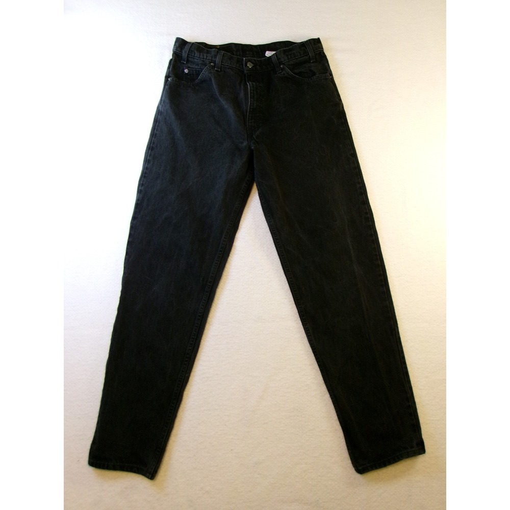 Levis 550‎ Relaxed Fit Tapered Leg Black Orange Tab Jeans Mens 36x34 Made in USA